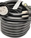 Heavy Duty RV Shore Power Extension Cord Adapter 50 Amp 14-50P To SS2-50R Marine Twist Lock Receptacle 50 Ft Coiled Cable