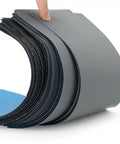 Get This Awesome 50 Piece Wet Dry Sandpaper Set With 60 To 20000 Grits For Wood Metal And Plaster Polishing, Custom Cut Sheets That Are Total Game Changers For Any Heavy Duty DIY Project Or Professional Finishing Job You Might Have Coming Up, showing a stack of flexible sandpaper sheets.