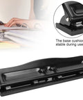 Ultra Compact 4 Hole Paper Punch For A4 Refills 6mm Hole Diameter 10 Sheet Capacity Portable Manual Desk Puncher Black
