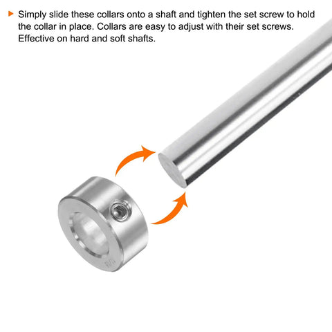 Two Pack Shaft Collar Set Screw 11/16 Inch Bore 304 Stainless Steel 1-1/4 Inch Outer Diameter 9/16 Inch Wide Heavy Duty Hardware For Wheelbarrow Axle Gearbox Assembly And Machinery Uses on shaft