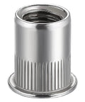 1/4-20 Steel Rivet Nuts Kit, 100-Piece Heavy-Duty Rivnuts Set, close-up of single steel threaded insert for auto use