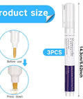 Soldering Pen And Solder Wick Kit For Electronics Repair with No Clean Pens feature, 14.3cm size, close-up on pen tip for application.