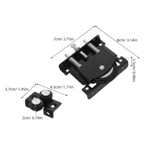 Fix Door Jams With These Bad Ass Heavy Duty Sliding Door Wheels And Roller Kits Built From Tough Metal For Big Load Capacity Easy Install Fits T And U Shaped Tracks Ideal For Furniture Bringing Smooth Silent Glides Back To Your House Grab Yours. black metal sliding door roller kit, 8cm x 7cm