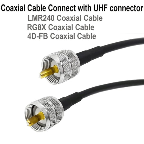 UHF Male PL259 Crimp Connector for LMR240 RG8X Coax Cable Low Loss No Hassle Ham Radio Plug Brass Nickel Plated