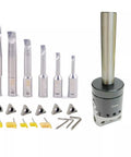 Straight One Point Zero Inch Shank Boring Head Kit With Two Inch Cutter And One Half Inch Boring Bars Pro Grade Heavy Duty Six Piece Set With Inserts TBGT 06 TPGT 09 TPCT1103 Min Bore Three Eighths Inch Max Bore Four Inch Black