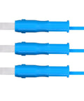 Automatic Needle Threader And Bodkin Set For Sewing Machines, 3 Piece PLA Tool Kit, blue plastic tools, side view