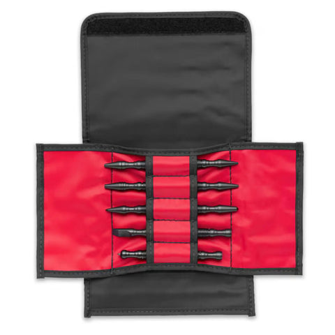 5 Piece Spring Loaded Woodworking Kit No Hammer Needed With Nail Starters Chisel Center Punches Self Centering Punch in pouch