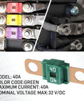 Solid As A Rock 3 Pack AMI Midi Bolt On Fuse 40 Amp Copper Plated Fork Terminals, 40 Amp green fuse with copper terminals.