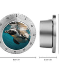 Go To Ocean Penguin Stainless Steel Timer With Magnetic Base, compact 3.1 inch dial, side and front view of kitchen countdown tool
