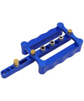 Adjustable Dowel Jig Kit Featuring Self Centering Guide For Dead Straight Drill Lines with metallic components and adjustment features.