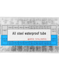 Watch Case Tubes Replacement Kit 500 Pcs In 20 Sizes with labeled sections in clear plastic case