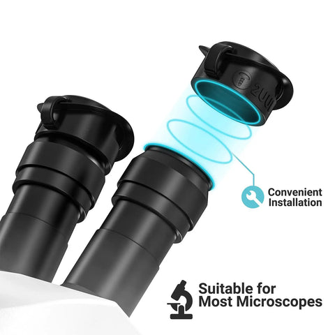 Two Pack Microscope Eyepiece Eye Shields And Dust Cover Caps For 32 To 36mm Inner Diameter Stereo Microscopes Black Must Have Comfort Eye Cups That Guard Against Dust And Fatigue For Long Lab Sessions, snap-on close-up