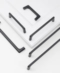 Ten Pack 5 Inch Matte Black Cabinet Pulls For Kitchen Cabinets, Drawers, Closets, And Dressers on white background
