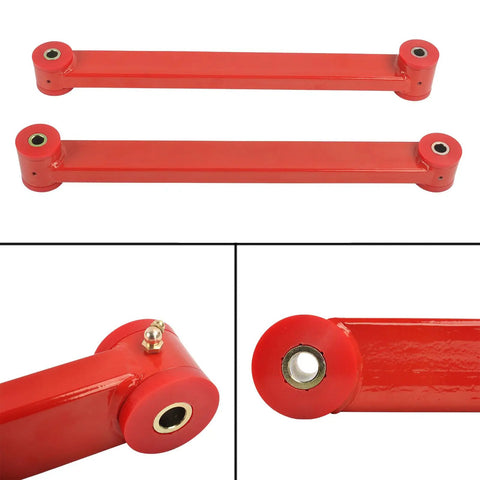 Four Piece Rear Upper And Lower Control Arms And Adjustable Panhard Track Bar Kit For Enhanced Suspension Precise Alignment Grease Sealed Bushing Design Quiet Ride Heavy Duty Performance For Off Road And Daily Driver Trucks, red steel arms