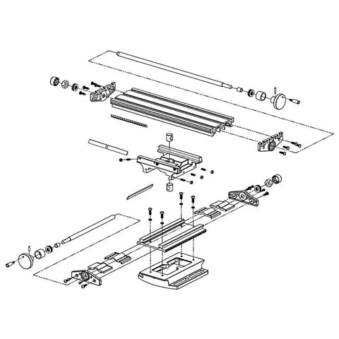 Detailed illustration of 6350 Size Mini Multifunction Milling Work Table For Bench Drill Press With Adjustable X Y Cross Table components