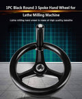 Three Spoke Plastic Hand Wheel With Revolving Handle for milling machines showing ergonomic design and 3-spoke grip