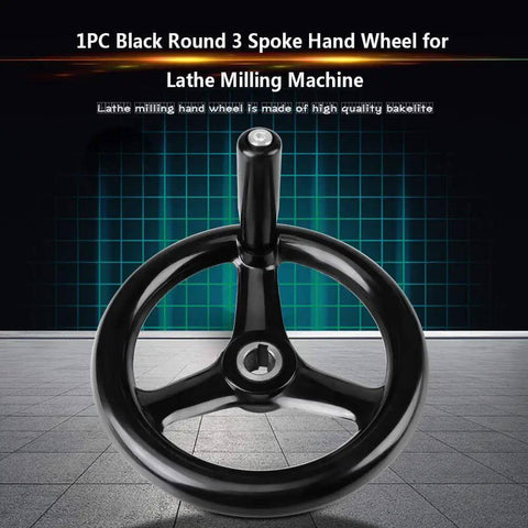 Three Spoke Plastic Hand Wheel With Revolving Handle for milling machines showing ergonomic design and 3-spoke grip