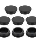 Silicone Hole Plugs Eight Pack 43.5mm High Temp T Type Rubber Stoppers for 42 to 43.2mm Holes, black, shown in set of eight