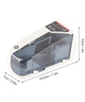 Portable Handheld Mini Cash Counting Machine for Bills and Currency On the Go with dimensions on display
