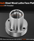 2 Inch Steel Wood Lathe Faceplate Fits 1 X 8 TPI Spindle With Screwchuck Four Mounting Holes 0.4 Inch Thick