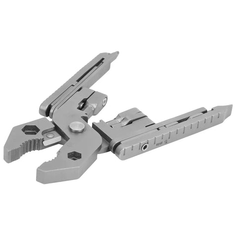 Beefy 25 Inch Stainless Steel Folding Multitool Kit with Wrench, Wire Cutter, visible pliers, outdoor gear for camping and hiking.