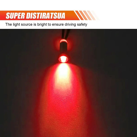 Red LED Indicator Light 4 Pack 12V Waterproof Metal Car Signal Lamp With Wire glowing red against a dark background