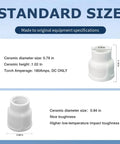 Size 12 Ceramic TIG Welding Cup White For WP 9 To 25 Torch Series standard size measurements and features.