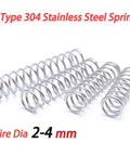 Customizable 304 Stainless Steel Compression Springs With Two To Four Millimeter Wire Diameter And Twelve To Forty Millimeter Outer Diameter For Solid Shock Absorption Heavy Duty Coil Springs For Mechanical Builds And DIY Projects One Piece 2x22x25mm stainless steel springs on display