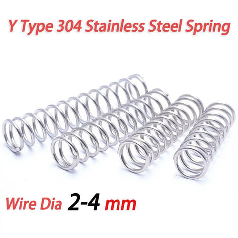 Customizable 304 Stainless Steel Compression Springs With Two To Four Millimeter Wire Diameter And Twelve To Forty Millimeter Outer Diameter For Solid Shock Absorption Heavy Duty Coil Springs For Mechanical Builds And DIY Projects One Piece 2x22x25mm stainless steel springs on display