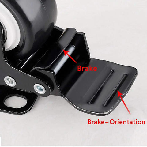 Close-up of a Heavy Duty Steel Plate Caster with brake feature, showing the 22mm universal swivel ball wheel.