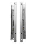 Two Pack Concealed Bottom Mount Drawer Slide Rails With Push To Open Hides Under Drawers For Sleek Minimal Cabinets No Exposed Hardware Maximizes Internal Storage In Tight Spaces. Pair of silver metal concealed bottom-mount drawer slides