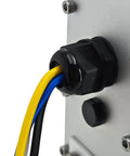 Close-up of Heavy Duty Electric Over Hydraulic Marine Grade Trailer Brake Actuator 1600 Psi wire connection for easy install.