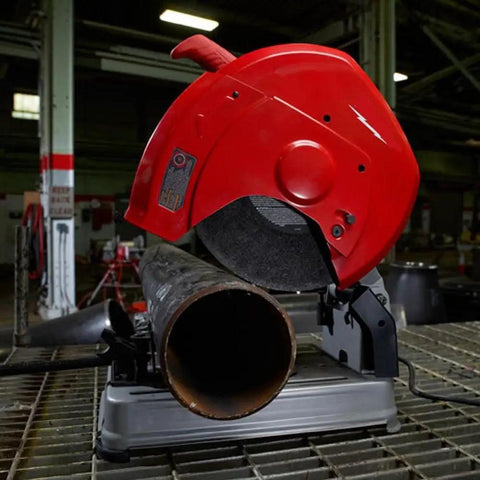 14 Inch Abrasive Cut Off Machine With 15 Amp Motor Delivers Up To 4 HP For Fast Metal Cuts in industrial setting