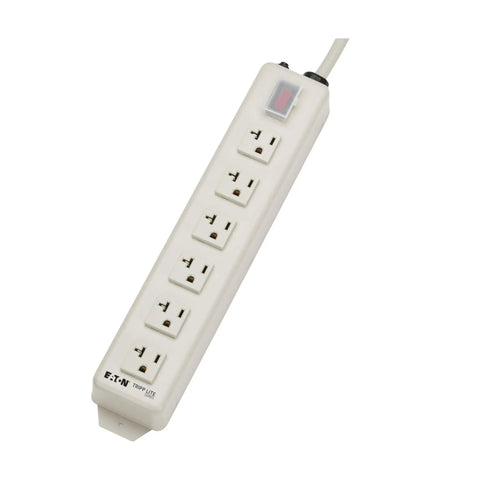 Heavy Duty 20 Amp Power Strip With 6 Outlets, All Metal Housing, 15 Foot Cord, Mountable Under Desk Or Wall, 6 Foot Extension Cord