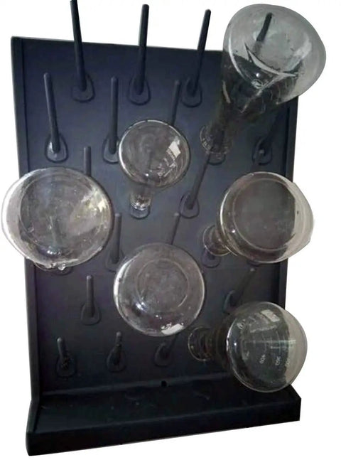 Bottle Drying Rack Pegboard Wall Mounted Desk Black 27 Pegs Removable PP Glassware Drying Draining Rack For Lab Cleaning And Education Beaker And Flask Air Drying System That Dries Like A Pro, black pegboard rack with glassware