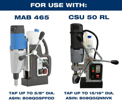 Tap Holder For 5/16 Inch Taps With 3/4 Inch Shank Mag Drill Collet Fits Standard Chucks shown with mag drills