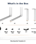 Transform Your Battle Station With This Rock Solid Under Desk PC Mount Bracket components including brackets, screws, and a mounting template.