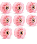 Eight 58x32mm Quad Skate Wheels 82A With Bearings Kit For Indoor Double Row Skates Pink Sesh in a set of eight