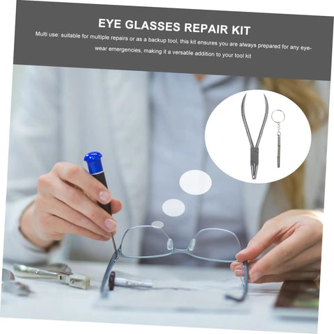 Person using Stainless Steel Eyeglass Repair Pliers Set For Quick Nose Pad Adjustments And No Hassle At Home Fixes DIY Eyewear