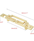 Gold Zinc Alloy Drawer Pulls 4.2 Inch Long Cabinet Handles With 64mm Center To Center Mounting Holes, side view with dimensions labeled.