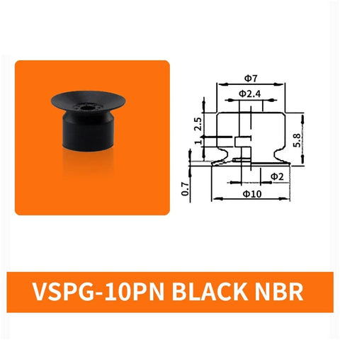 Top Notch 1Pc Industrial Round Vacuum Sucker VSPG Series Anti Static Black Rubber Cup for Robot Manipulator dimensions and design