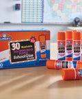 Disappearing Purple School Glue Sticks 7 Grams, 30 Count Pack For Classrooms, Mess-Free, Washable, Dries Clear, Kid-Friendly, Non-Toxic And Acid-Free, Ideal For Posters And Back-To-School Crafts