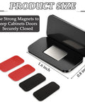 Ultra Thin Magnetic Cabinet Magnets For Smooth Closure 24 Pack With Adhesive Backing No Fuss Drawer Latches Black 1.6 By 0.8 Inches