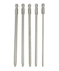 5 Piece Long Screwdriver Bits Set With Strong Magnetic Hold And Extra Tough Alloy Steel Construction For Electric Drill Driver Manual Use Featuring 1/4 Inch Hex Shank PH1 And PH2 Tips For Super Fast High Torque Fastener Jobs That Rock. Five PH1 PH2 magnetic screwdriver bits, 150mm alloy steel with 1/4 inch hex shank