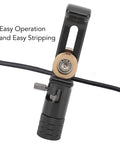 Omquot Heavy Duty Armored Cable Stripper For Professional Electricians close-up of ergonomic handle and blade for easy wire stripping.
