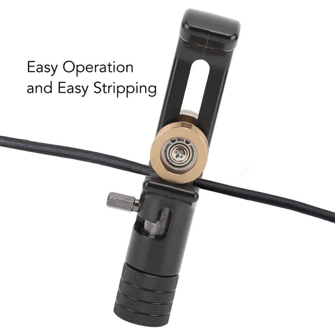 Omquot Heavy Duty Armored Cable Stripper For Professional Electricians close-up of ergonomic handle and blade for easy wire stripping.