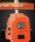 Cordless Grease Gun Kit With Two Batteries And Carrying Case, battery display showing capacity and speed for efficient operation.