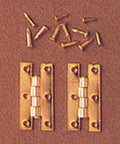 Dollhouse Miniature H Hinges Set Of 4 With Nails, One To Twelve Scale, Nine Sixteenths Inch Long By One Quarter Inch Wide, Includes Twenty Four Nails For Authentic Craft Projects And Adult Collector Displays.