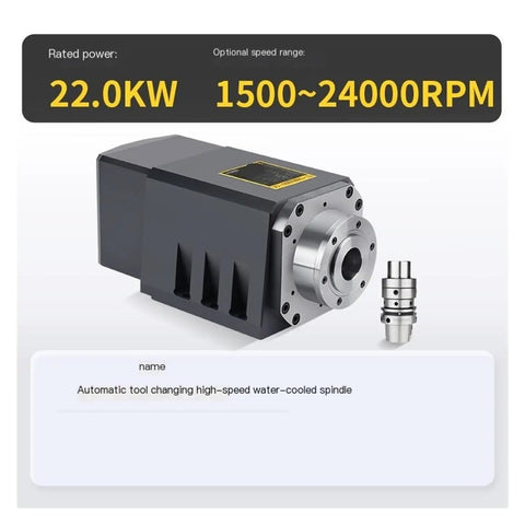 Heavy Duty Automatic Tool Changer Electric Spindle Motor For Cnc Milling And Engraving Metal Mold Processing powered by a reliable fan cooling system with 22 kilowatts of straight fire torque built like a tank.