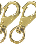 Genuine Solid Brass Swivel Snap Hooks 3 1/4 Inch Heavy Duty Swivel Eye Clip Rings built for durability, ideal for pet gear.
